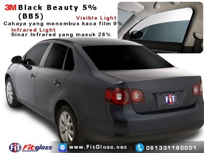 Contoh Mobil Dipasang Kaca Film 3M Black Beauty 5% BB5