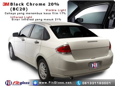Contoh Mobil Dipasang Kaca Film 3M Black Chrome 20%