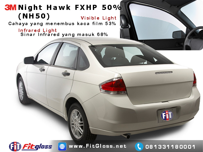 Contoh Mobil Dipasang Kaca Film 3M Night Hawk (FXHP) 50%